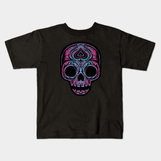 Sugar Skull - Pink Blue Kids T-Shirt